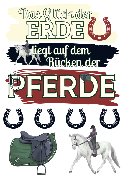 Bügelbild Das Glück der Erde - Pferde -